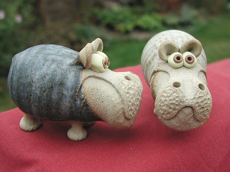  Collectable Miniature Pottery Hippo - standing 