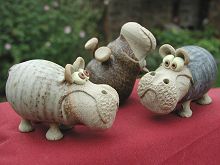  Collectable Miniature Pottery Hippo - standing 