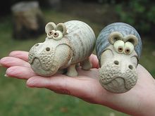  Collectable Miniature Pottery Hippo - standing 