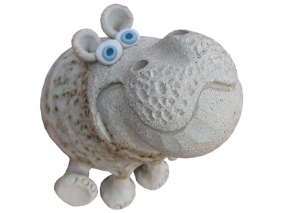  Collectable Miniature Pottery Hippo - seated
 