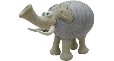  Collectable Miniature Pottery Trumpet Elephant 