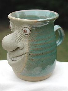  Face Mug - half pint smiling 