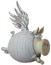  Pottery Flying Pigs - set of three - click to enlarge 